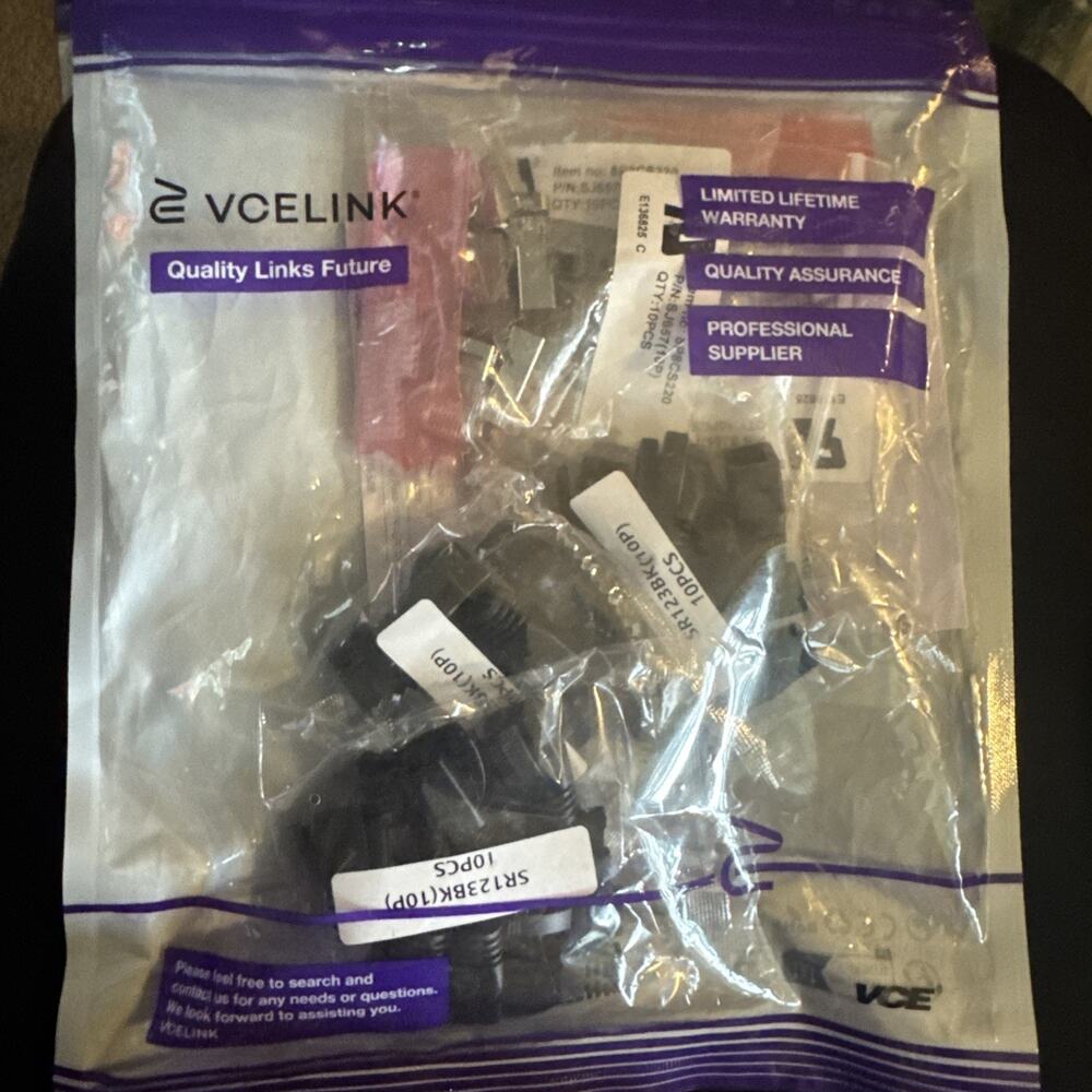 VCELINK CAT6A Connector, RJ45 Connectors Pass through CAT6A CAT7 Shielded, Ul-Li